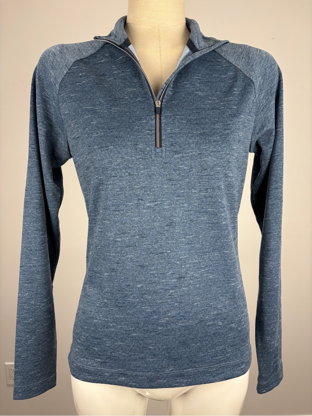 Galvin Green Diora Insula 1/4 Zip Golf Mid Layer Pullover Blue Melange XS
